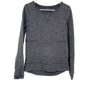 Lululemon Exhalation Pullover II Heathered Dark Grey Size 4 Athleisure